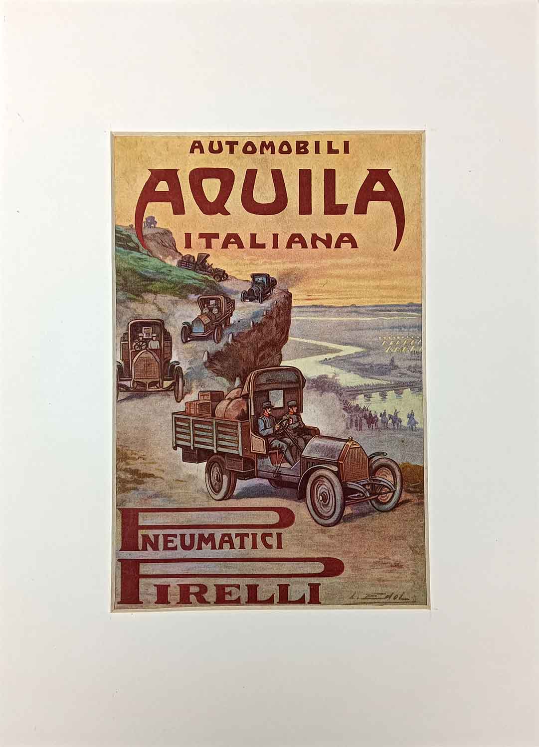 AUTOMOBILI AQUILA PNEUMATICI PIRELLI VINTAGE POSTER