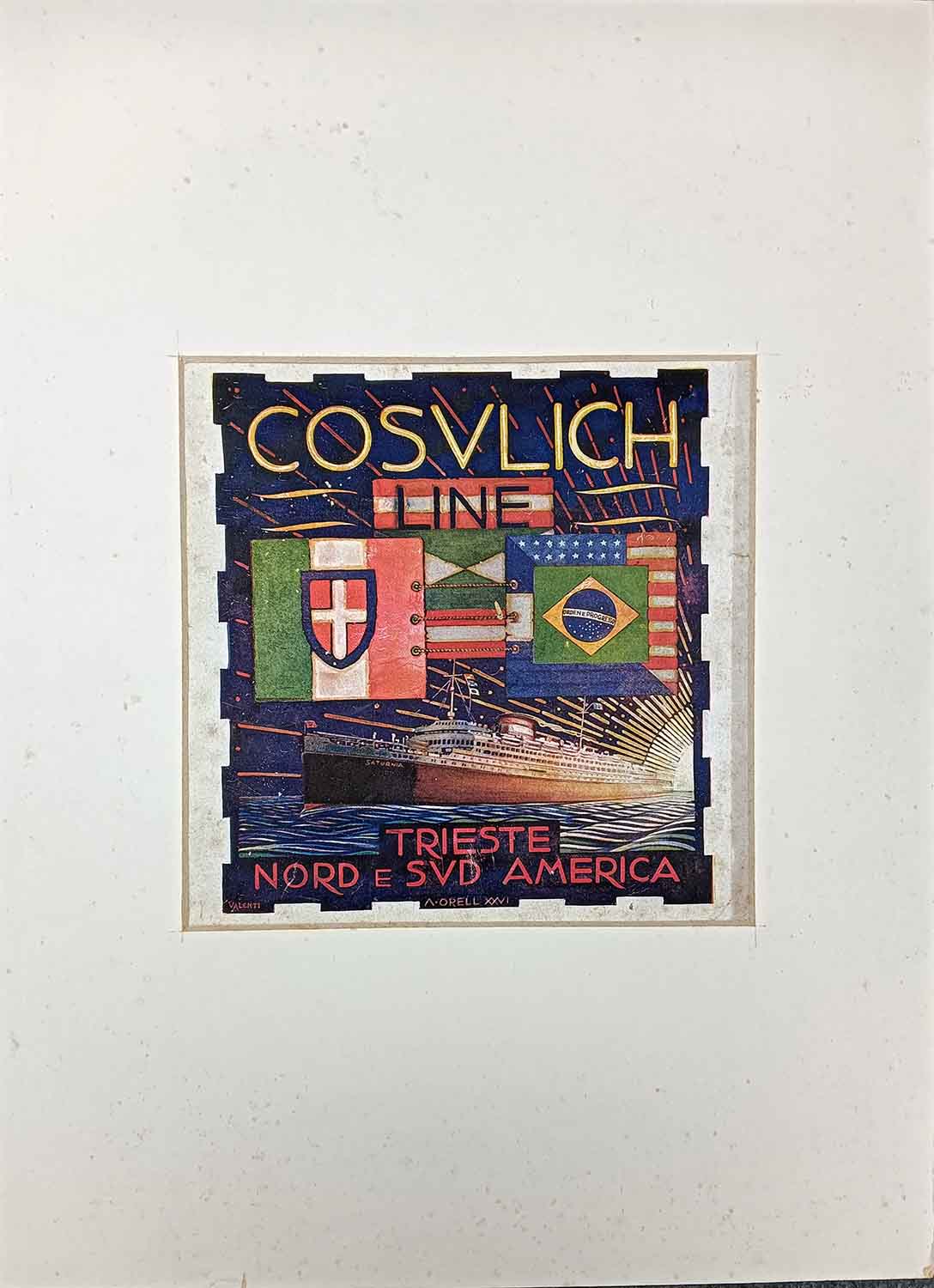 COSULICH LINE NAVIGAZIONE VINTAGE POSTER