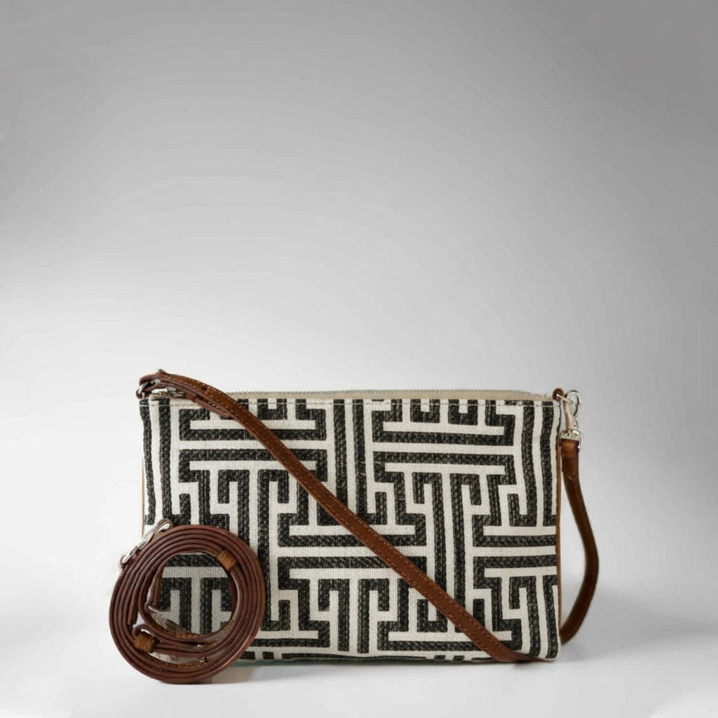 Gallia-LS Clutch Labyrinth Jacquard and Leather