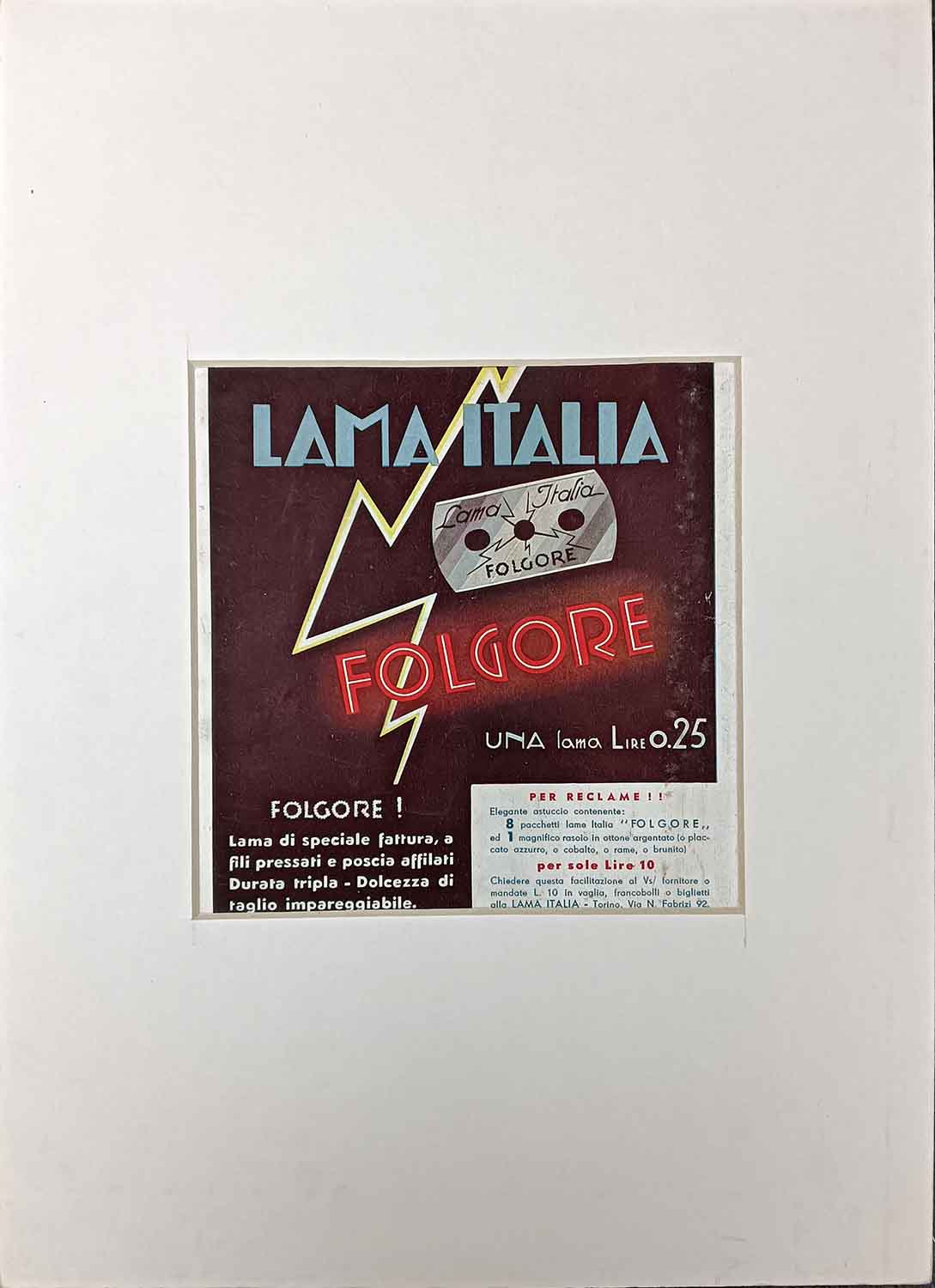 FOLGORE LAMA ITALIA VINTAGE POSTER