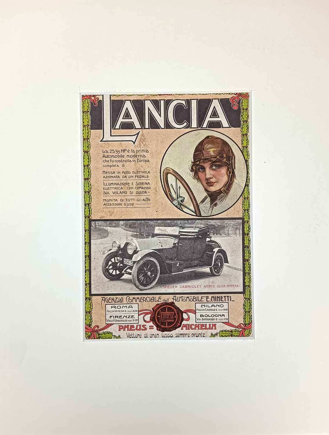 LANCIA AUTOMOBILE 25/35 HP VINTAGE POSTER