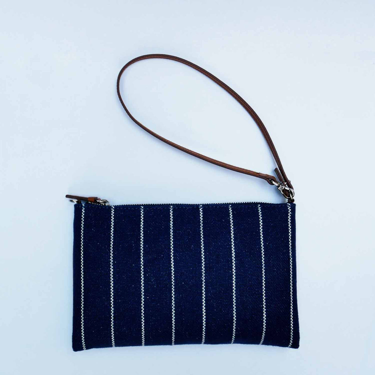 Gallia-LS Clutch Stripe Linen and Leather