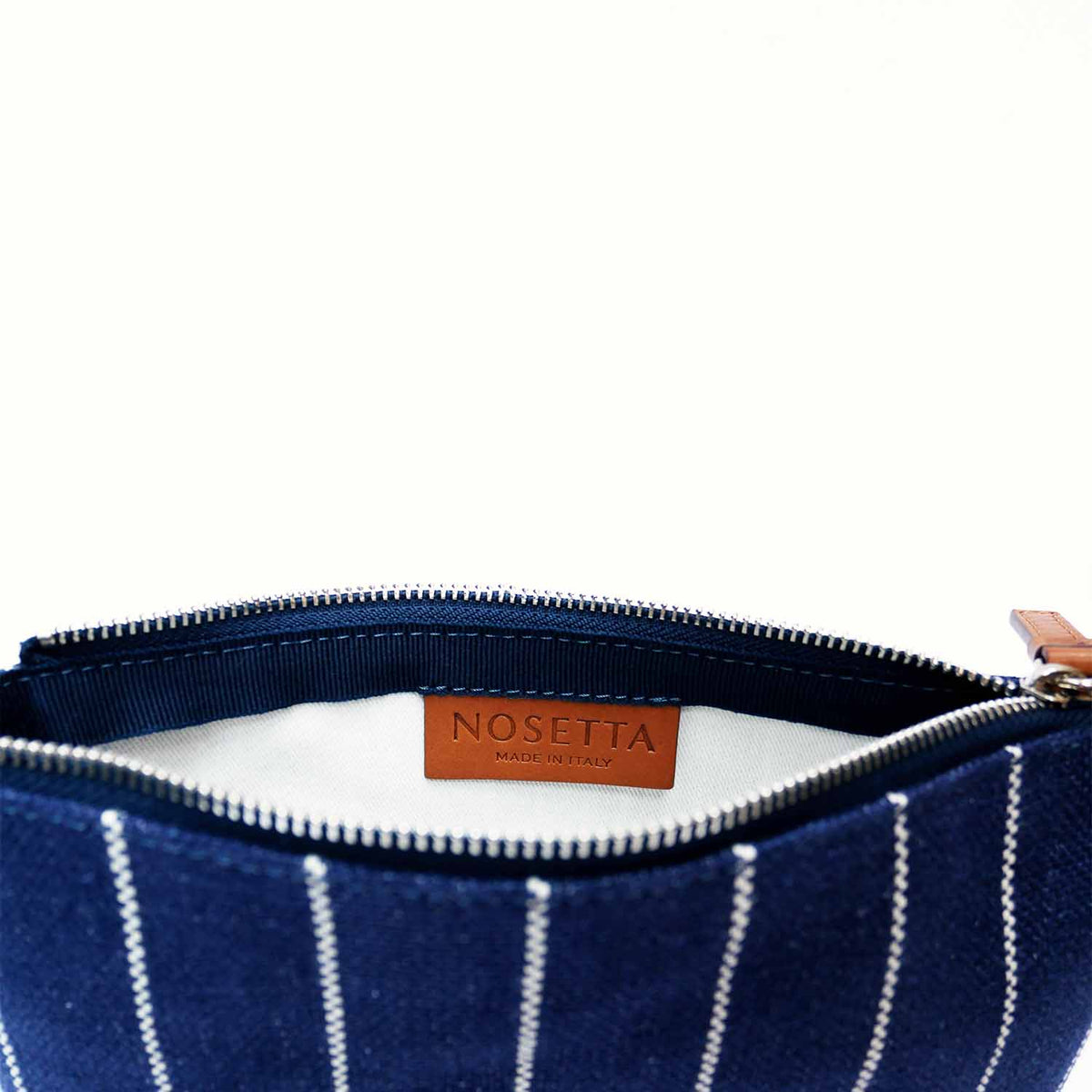 Gallia-LS Clutch Stripe Linen and Leather