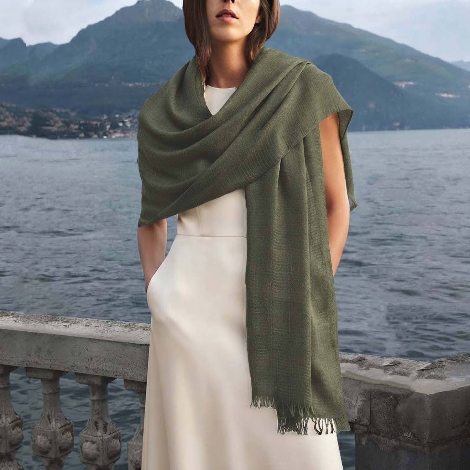 Woven 100% Linen Stole