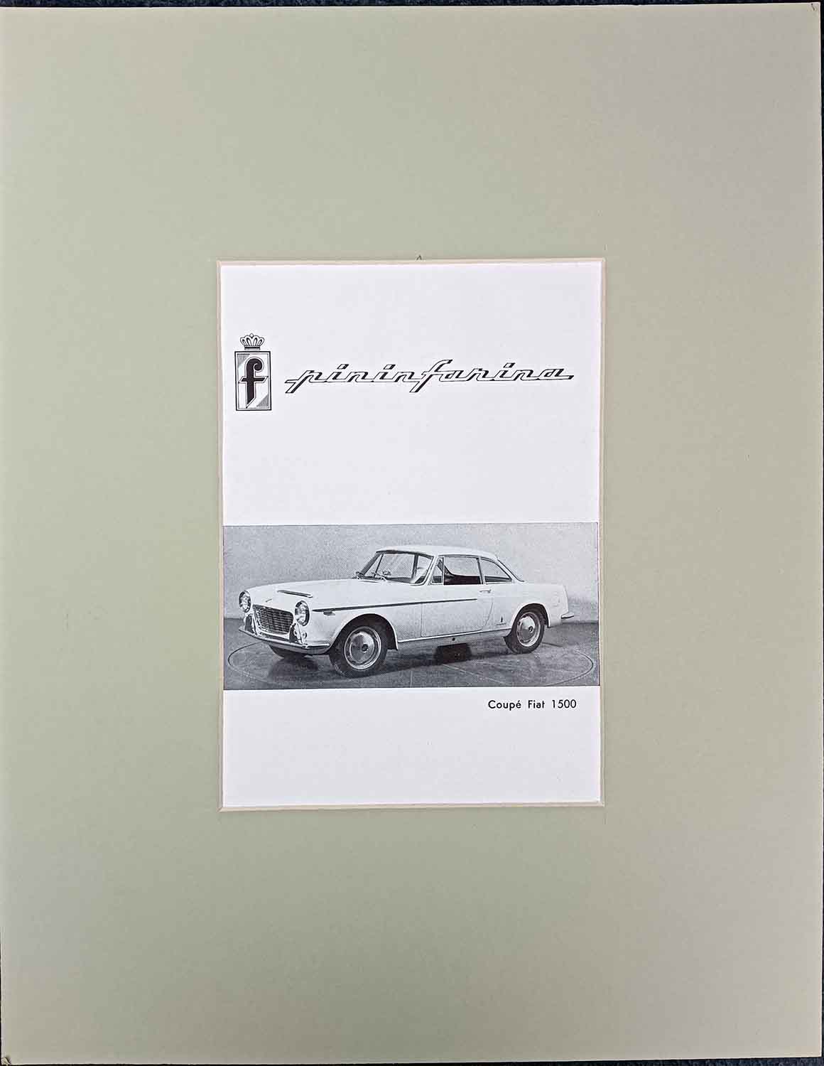 PININFARINA COUPE' FIAT 1500 VINTAGE POSTER