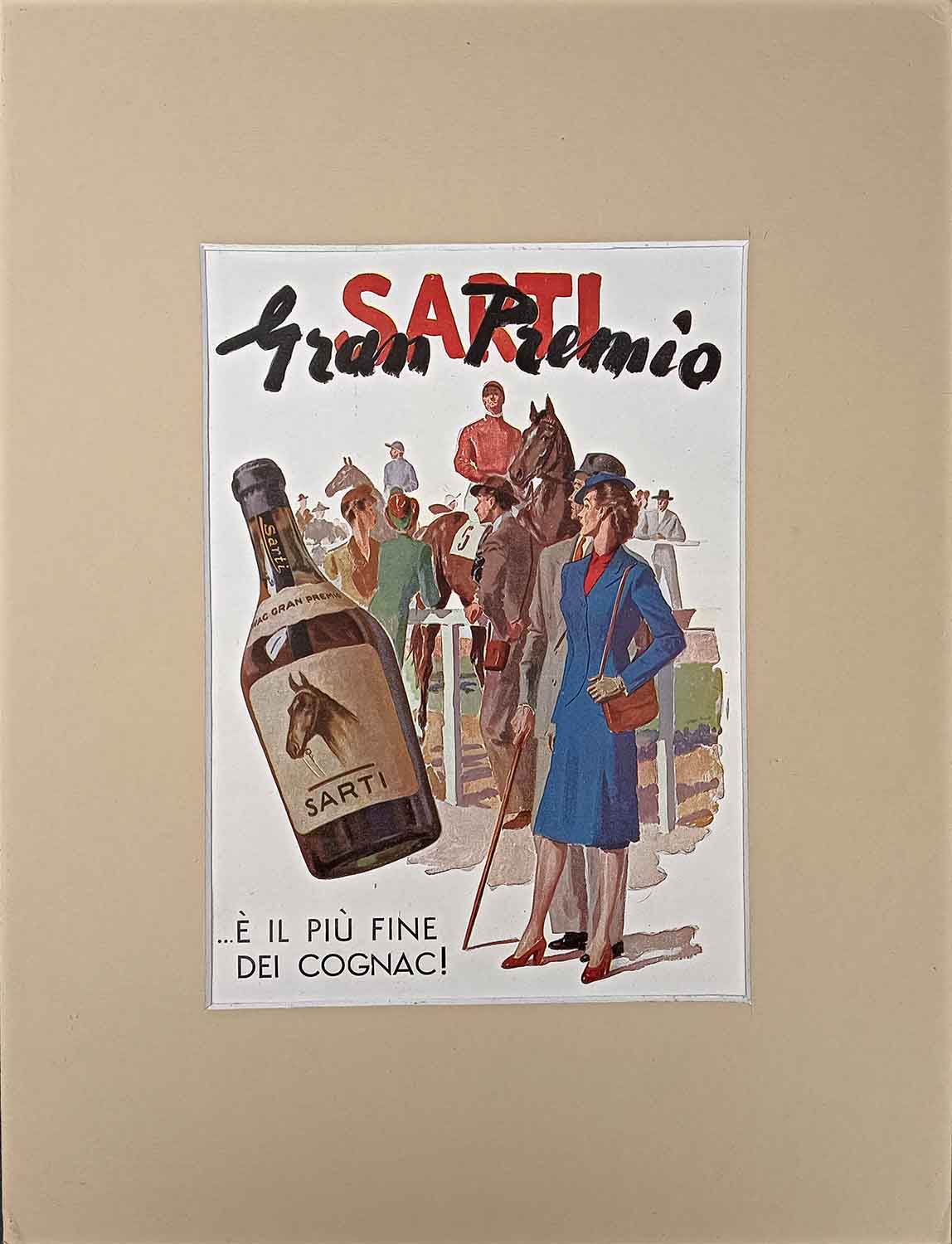 SARTI GRAN PREMIO COGNAC VINTAGE POSTER