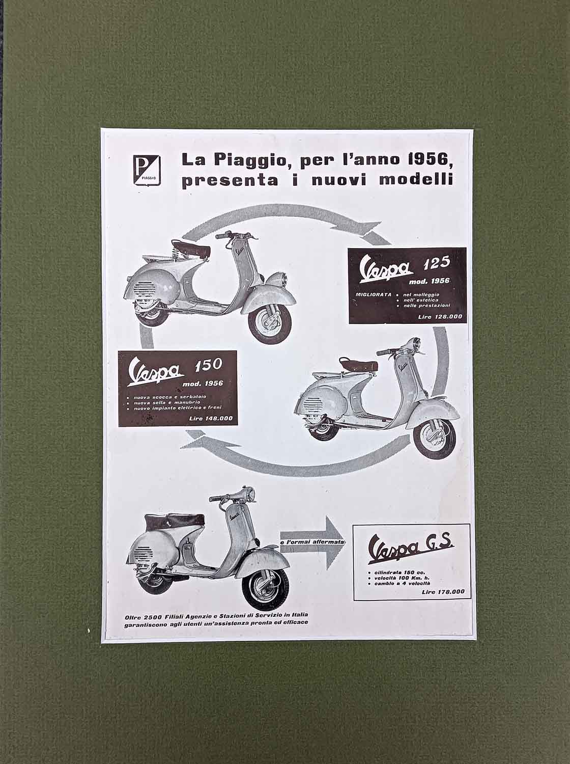 PIAGGIO VESPA 1956 VINTAGE POSTER