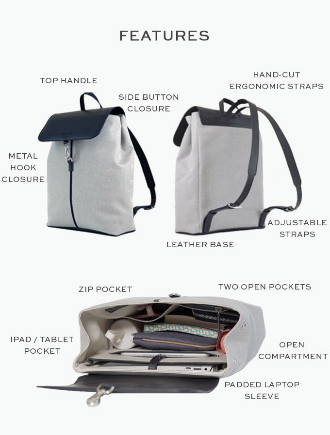 Este Backpack Cotton Canvas and Leather