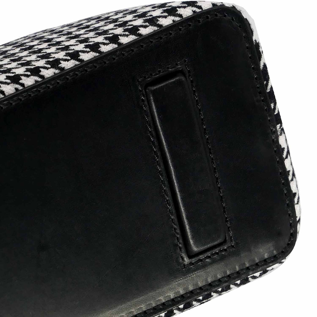 Carlia Small Tote Wool Houndstooth and Leather