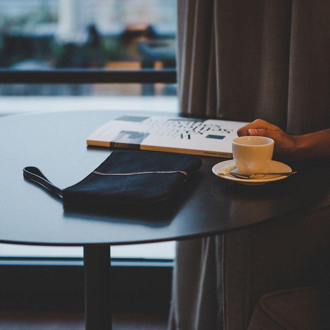 Gallia Clutch Cotton Canvas and Leather - Nosetta