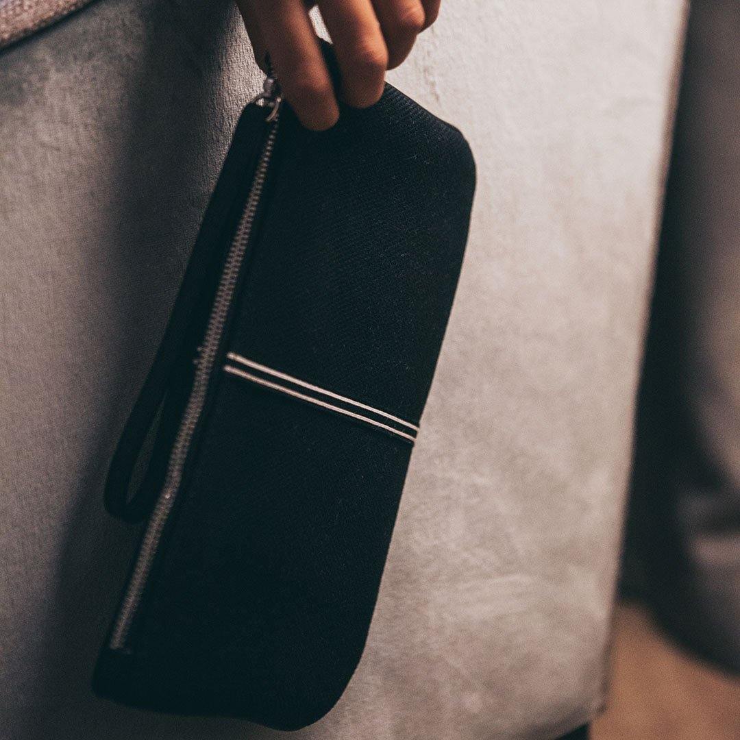 Gallia Clutch Cotton Canvas and Leather