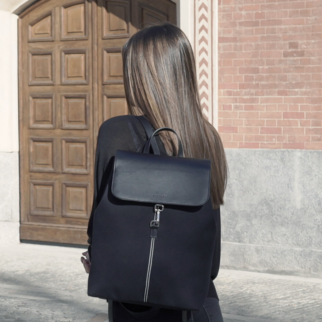Este Backpack Cotton Canvas and Leather