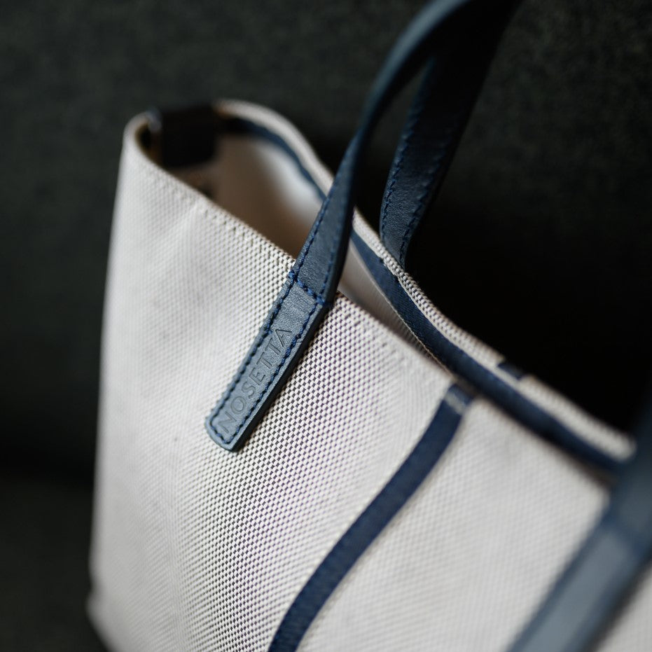 Carlia Small Tote Cotton Tweed and Leather