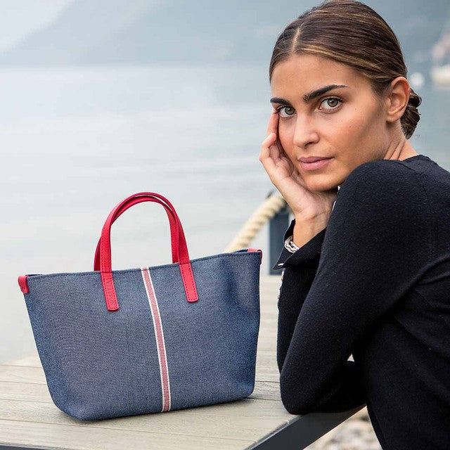 Carlia Small Tote Denim and Leather