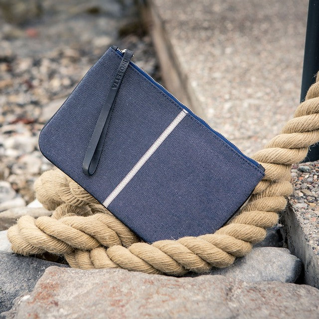 Gallia Clutch Denim and Leather