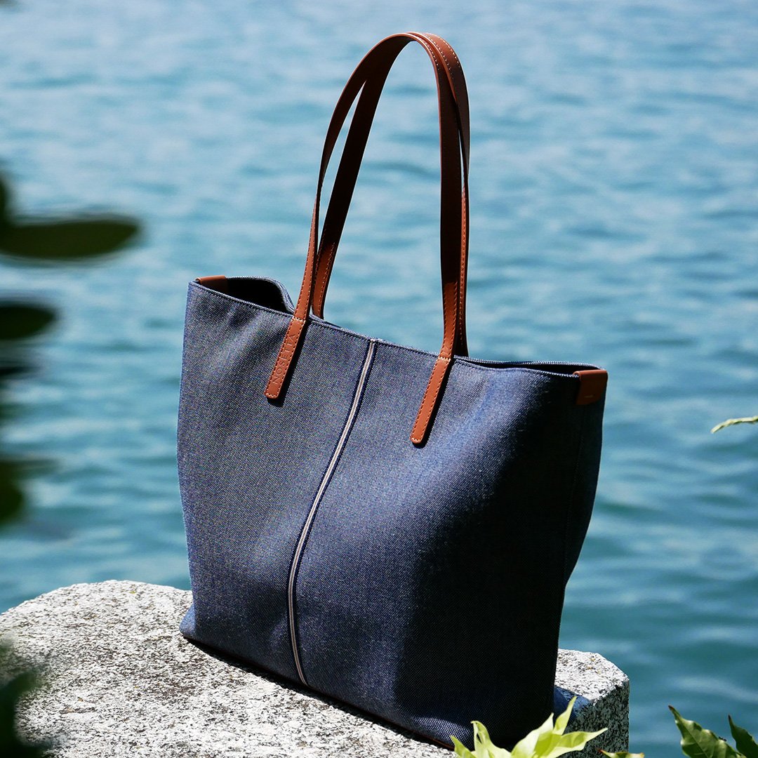 French Romantic Denim Tote Bag With Lace Butterfly Embroidery - Foldable Large Capacity Designer Bag